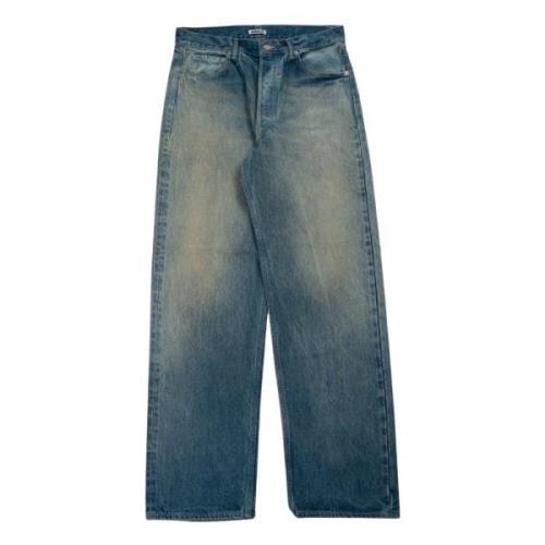 Vintage Tekstur Wide Denim Bukser