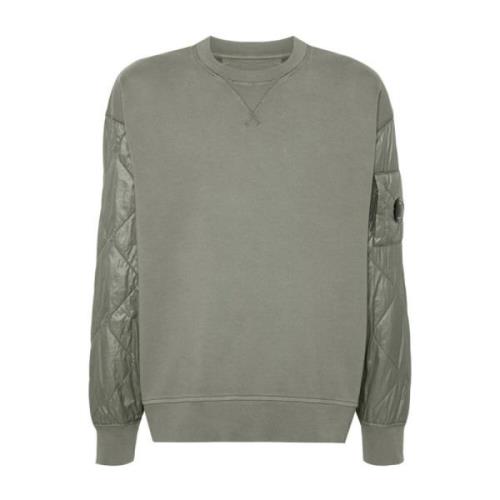 Diagonal Raised Fleece Crew Neck Sweatshirt