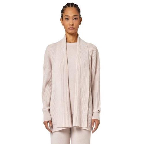 Beige Cashmere Strik Cardigan med Lommer