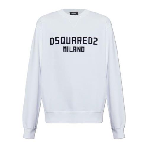 Sweatshirt med logo og fløjlfinish