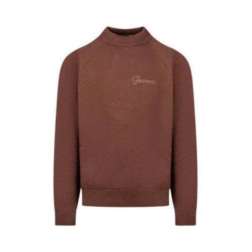 Brun Strikket Crewneck Sweater