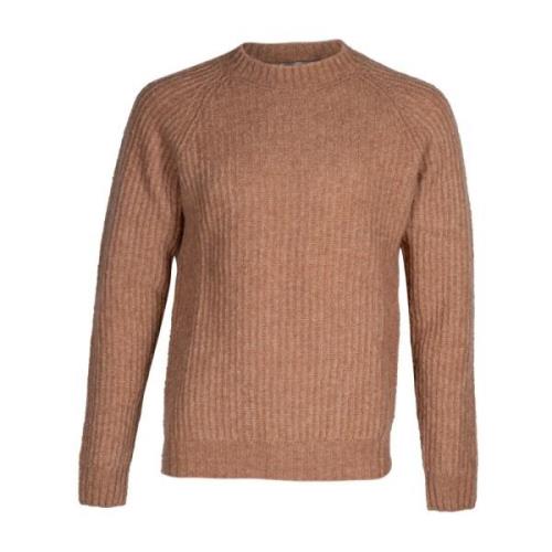 Uld Ribstrikket Crewneck Sweater