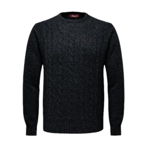 Blå Navy Cable Strik Sweater