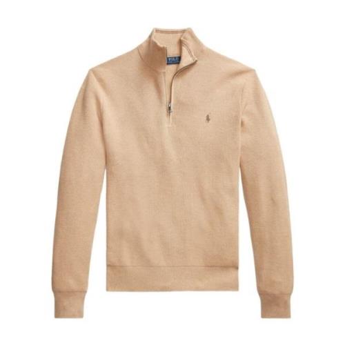 Casual Brun Bomuld Langærmet Sweater