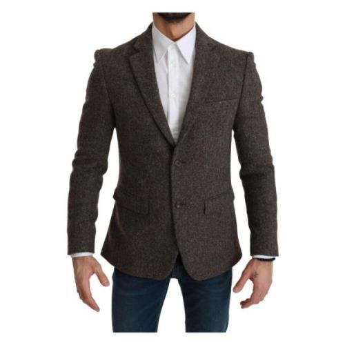 Brun Slim Fit Uld Blazer