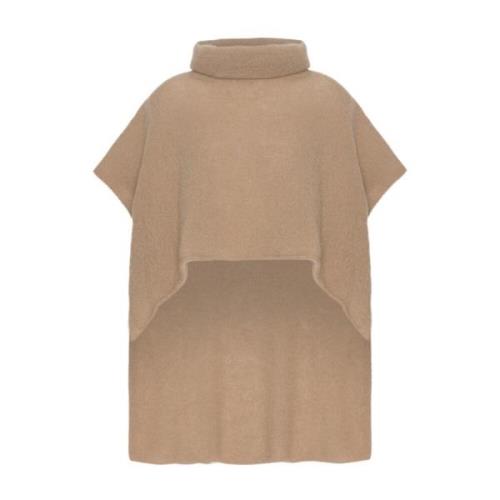 Elegant Ærmeløs Rullekrave Poncho