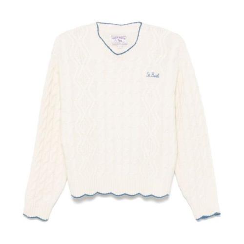 Hvid Kabelstrik Sweater