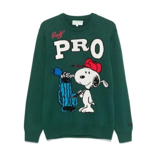 Grøn Sweater Snoopy Golf Mønster