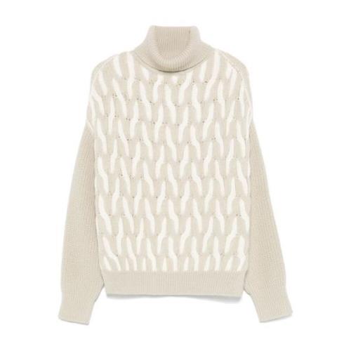 Cable Strik Rullekrave Sweater