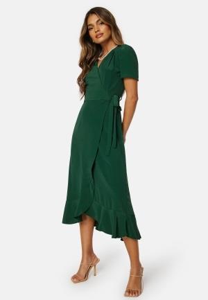 John Zack Short Sleeve Wrap Dress Green L (UK14)