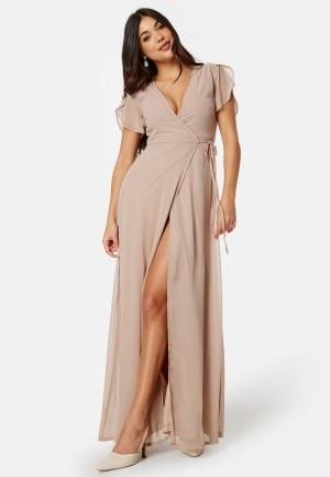 Bubbleroom Occasion Grienne Wrap Gown Dusty pink 4XL