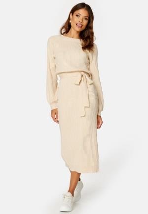 BUBBLEROOM Amira knitted dress Light beige XL