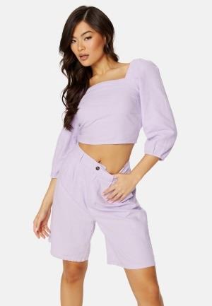 ONLY Caro 3/4 Balloon Linen Blend Top Pastel Lilac XL