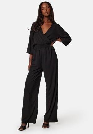 Happy Holly Kali 3/4 Sleeve Jumpsuit Black 44/46