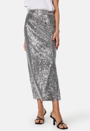 Pieces Pcniri high waist ankle skirt Silver Detail:SEQUIN L