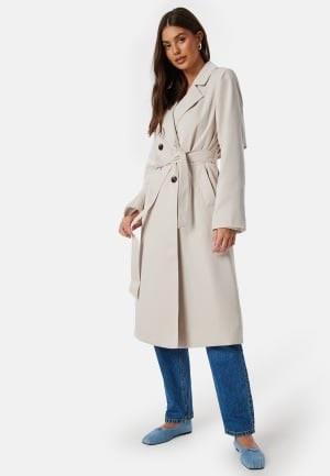 Pieces Pcscarlett LS trenchcoat Silver Gray M