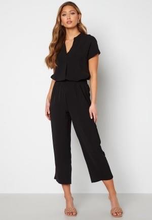 BUBBLEROOM Matilde Smock Waist Ankle Trousers Black 4XL