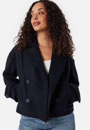 BUBBLEROOM Sophie Short Wool Blend Coat Dark navy 46