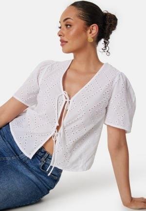 ONLY Onldanielle Auguste Emb Top Bright White S