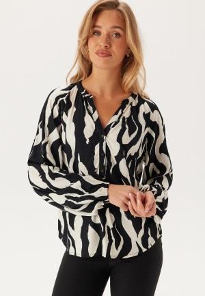 BUBBLEROOM V-neck Viscose L/S Blouse Patterned L