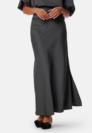 BUBBLEROOM Slit Satin Skirt Grey 38