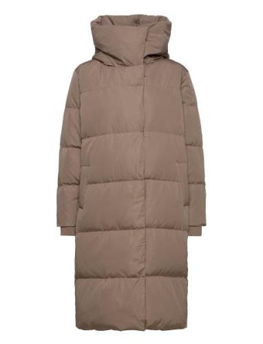 Objlouise Long Down Jacket Noos Foret Jakke Beige Object