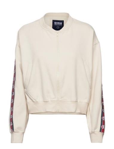 Violet Zip Sweat Bomberjakke Cream Svea