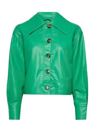 Josefina Jacket Læderjakke Skindjakke Green Gina Tricot