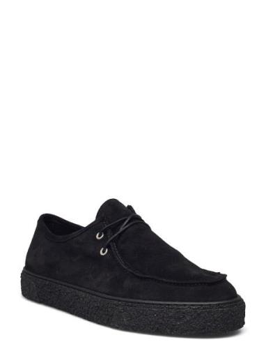 Biachad Loafer Suede Loafers Flade Sko Black Bianco