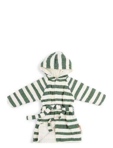 Bathrobe Gots Stripes Morgenkåbe Badekåbe Green D By Deer