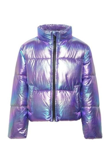 Kmgceline Metallic Short Puffer Otw Foret Jakke Purple Kids Only