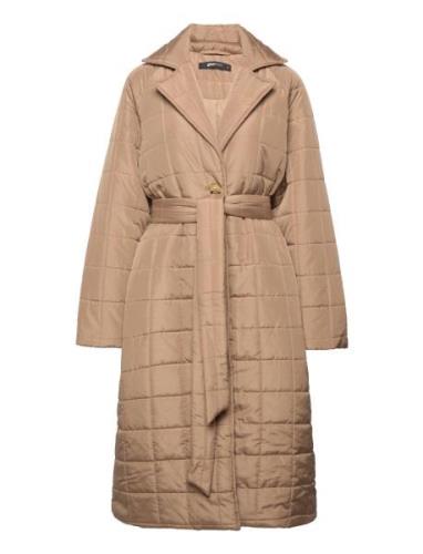 Yaya Quilted Coat Foret Jakke Beige Gina Tricot