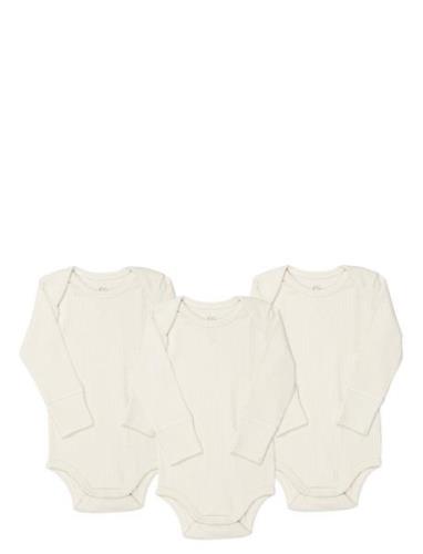 3 Pack Rib Jersey Long Sleeve Body Bodies Long-sleeved Cream Copenhage...