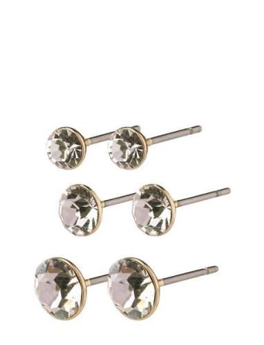 Millie Crystal Earrings 3-In-1 Set Accessories Jewellery Earrings Stud...