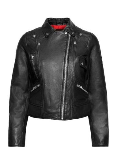 Kaley Leather Biker Læderjakke Skindjakke Black Jofama