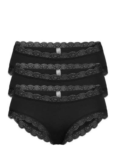 Brief 3-P Em Lace Brazilian Re Trusser, Tanga Briefs Black Lindex