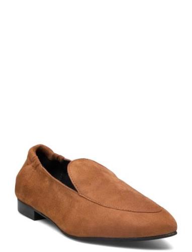 Biatracey Loafer Suede Loafers Flade Sko Brown Bianco