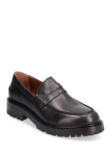 Loafer Loafers Flade Sko Black ANGULUS