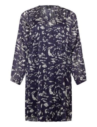 Mlucy, L/S, Abk Dress Kort Kjole Navy Zizzi