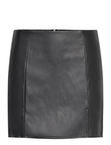 Onlleni Faux Leather Slit Skirt Pnt Noos Kort Nederdel Black ONLY