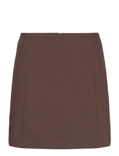 Slcorinne Short Skirt Kort Nederdel Brown Soaked In Luxury