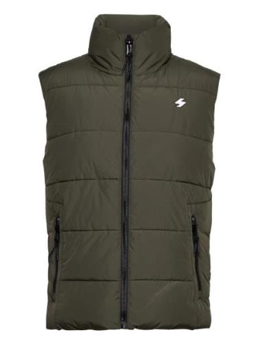 Sports Puffer Gilet Vest Khaki Green Superdry