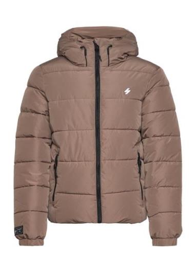 Hooded Sports Puffr Jacket Foret Jakke Beige Superdry