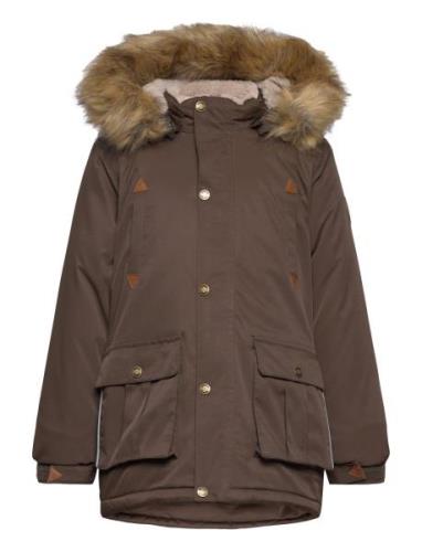 Twill Nylon Boy Parca Parka Jakke Brown Mikk-line