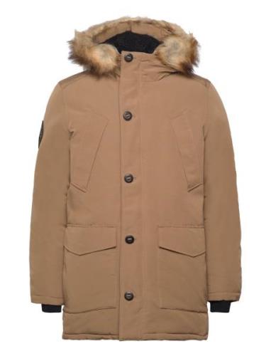 Everest Faux Fur Hooded Parka Parka Jakke Beige Superdry