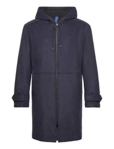 Paavo Wool Parka Coat Parka Jakke Navy FRENN