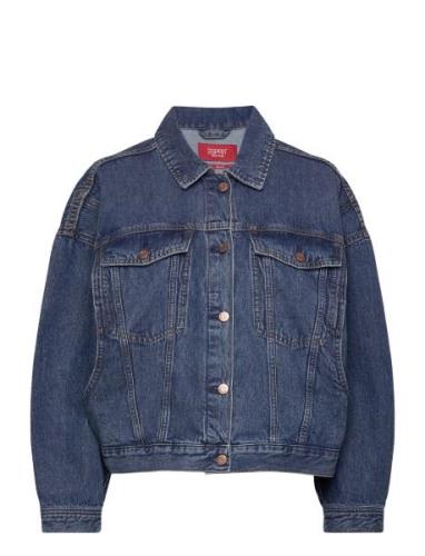 Women Jackets Indoor Denim Regular Jakke Denimjakke Blue Esprit Casual