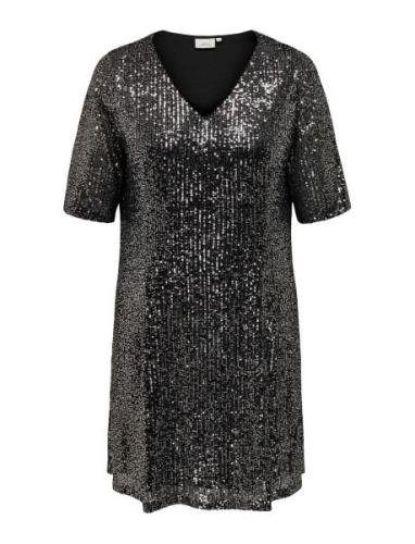 Carsparkly Ss Sequins Dress Wvn Kort Kjole Black ONLY Carmakoma