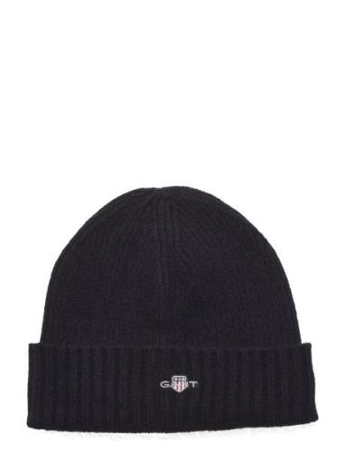 Unisex. Shield Wool Beanie Accessories Headwear Beanies Black GANT