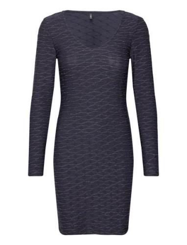 Onlastra L/S V-Neck Glitter Dress Jrs Kort Kjole Navy ONLY